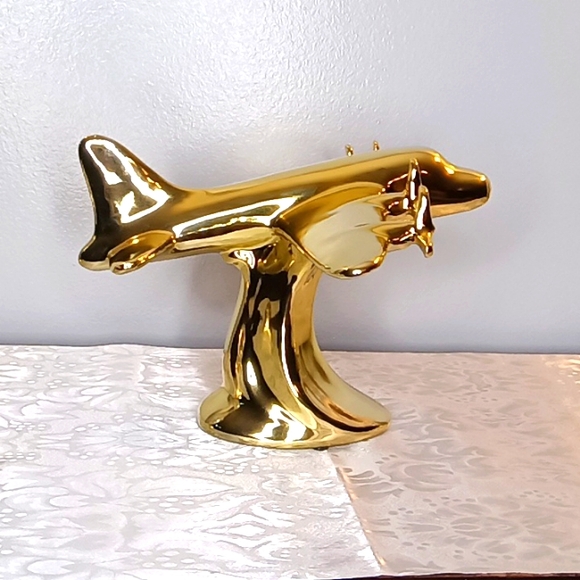 Gold Airplane Figurine - Picture 7 of 12